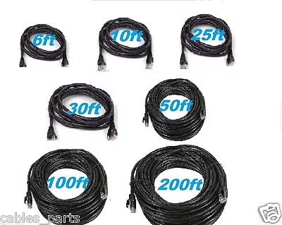 Cat 6 CAT6 Patch Cord Cable 500mhz Ethernet Internet Network LAN RJ45 UTP BLACK • $4.79