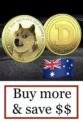 $5.90 • Buy Dogecoin Commemorative Gold Plated Doge Coin Gift Collectible Like Bitcoin 🇦🇺