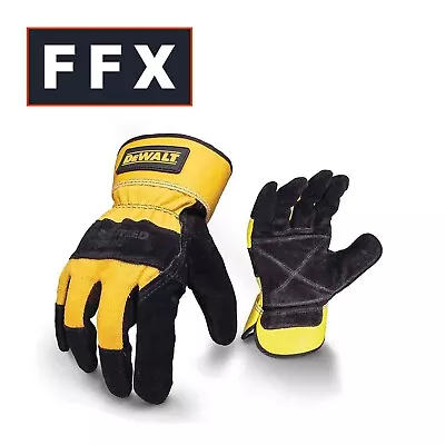 DeWalt DEWRIGGER Rigger Work Gloves Large Cowhide Leather Tough Protection • £6.88