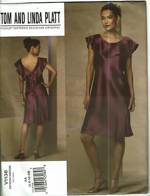 Vogue #V1138 Tom And Linda Platt Dress W/variations Pattern Size 6-12 UC • $8.99