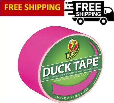 Duck Brand 1.88 In X 15 Yd Neon Pink Colored Duct Tape Single Roll • $6.99