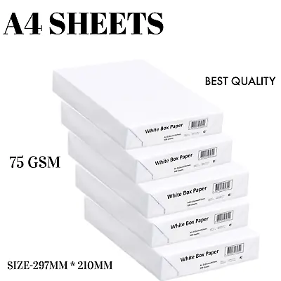 A4 White Paper Printer Copier 1 2 3 4 5 Reams Of 500 Photocopy Sheets Stationary • £26.69