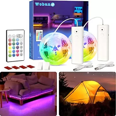 2pcs Rechargeable Led Strip Light2000mah Battery Powered Color Changing Strip Li • $35.19