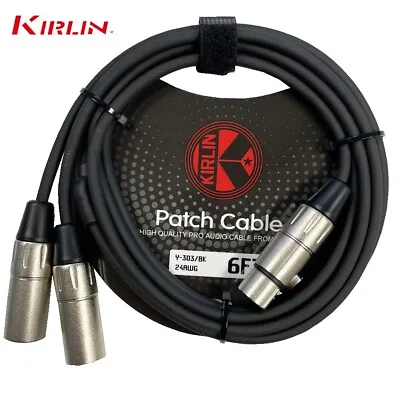 Kirlin 6FT Splitter Y-Cable 3-Pin XLR Female To Dual XLR Male 24AWG Y-303-06 • $16.99