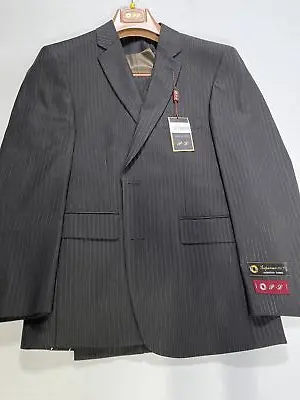 Mens P And L Brown Pinstripe Three Piece Suit 36S 30W NEW • $299.99