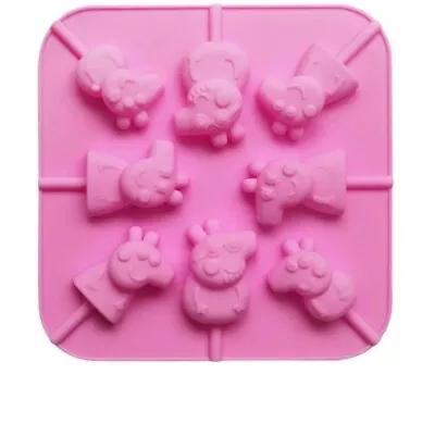 Pig Piglet Silicone Mould Candy Lollipop Chocolate Fondant Mould DIY Clay Resin • £3.87