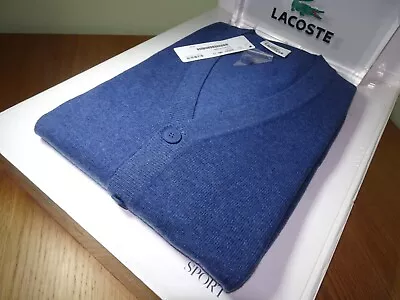 LACOSTE MENS CASHMERE LEATHER CROC CARDIGAN FR2 XSMALL Rrp:-£270 • £69.99