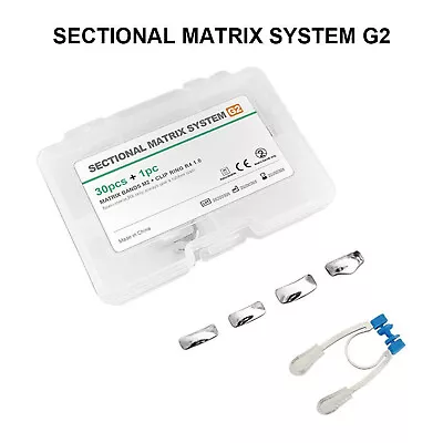 Dental Sectional Contoured Metal Matrices Matrix Bands Refill + Clip Ring Kit G2 • $10.99