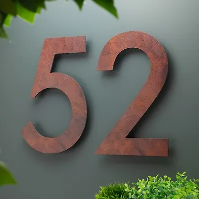 Modern House Numbers Printed Rust Effect Address Signage - Rusty Effect Acrylic • £10.99