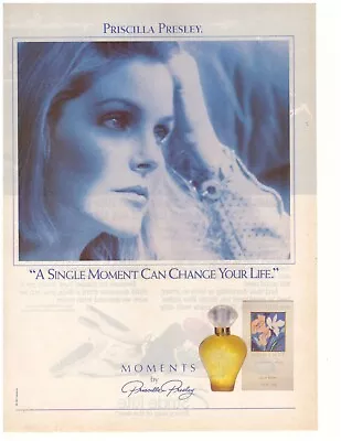1992 Priscilla Presley Moments Perfume Fragrance Vintage Print Ad 1990s • $5.79