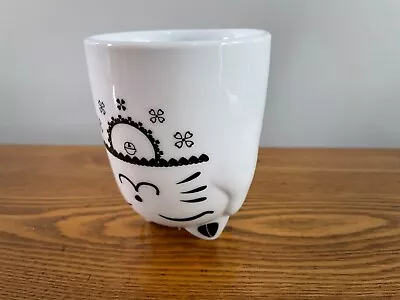 Lucky Cat Ceramic Coffee Tea Mug Cup Upside Down Neko CUTE Black White • $5.99