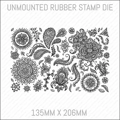 £18.96 • Buy Henna Mehndi Floral Unmounted Rubber Stamp Die Card Making Scrapbooking - ST0503