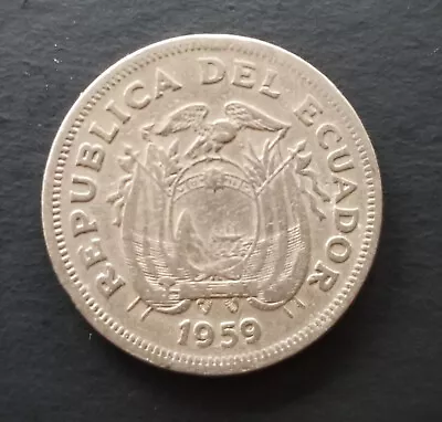 Ecuador 1959 ~ 1 Sucre Coin ~ KM# 78a • $2.15