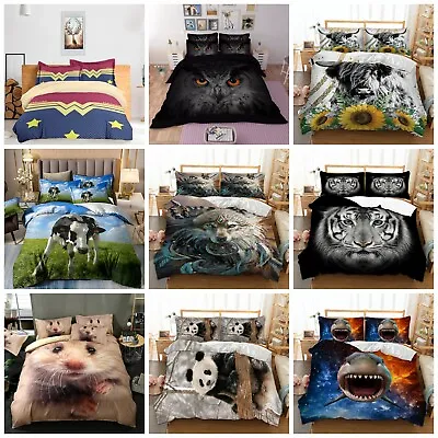 Animals Cow Soft Duvet Quilt Cover Bedding Set Double King Size Pillowcases UK • £28.99