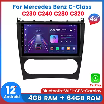 For Mercedes Benz C-Class C230 C240 C280 C320 4+64G Car Stereo Radio Carplay GPS • $259.99