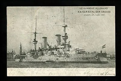 Ship Postcard Germany Battleship Kaiser Wilhelm Der Grosse 1905 Vintage • $6.99