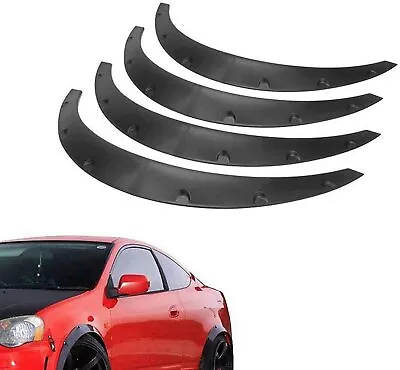 4X Universal SUV Car Body Fender Flares Flexible Durable Polyurethane Kit Black • $32.33