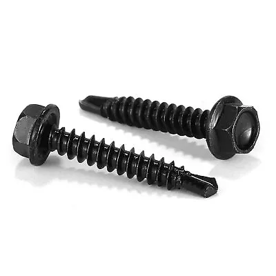 #8 X 1  Sheet Metal Screws 100PCS 410 Stainless Steel Hex Washer Head Tek Screws • $20.12