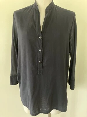 £9.61 • Buy Jams World Casual Cotton Voile Shirt 3/4 Sleeves Black Vguc
