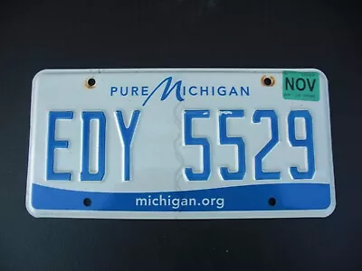 Classic Historic Vintage  Michigan License Plate EDY 5529 With NOV Tab • $7.99