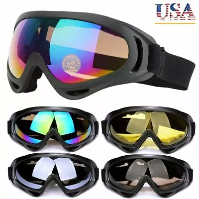 Mens Winter Snow Ski Goggles Anti-fog Lens UV Snowboard Snowmobile Motorcycle US • $7.17