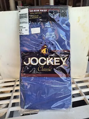 Vintage 2000 Sealed Jockey Classic Blue Under Briefs Size 36 Cotton Lo-rise • $14.96