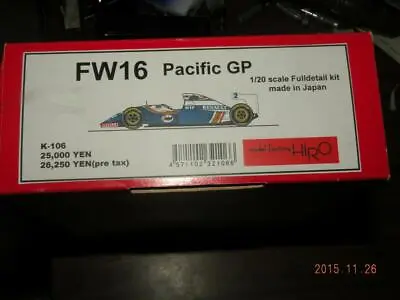 Modelfactoryhiro 1/20 F1 Williams Fw16 Paciffic Gp K-106 Super Kit Mfh • $299.99