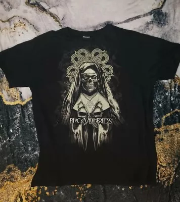 XL Vintage 2010 Black Veil Brides Skeleton Nun Mourning Star Pentagram Skull Emo • $48.96