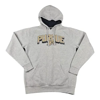 Purdue University Medium Grey Hoodie Graphic Active Wear USA Gym -142A • £15