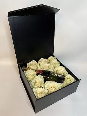 GIFT BOX WITH REAL PRESERVED ROSES AND MOET(handmade) • $117
