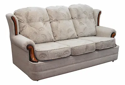 3 Seater Verona Sofa In A Maida Vale Floral And Plain Linen Fabric • £856