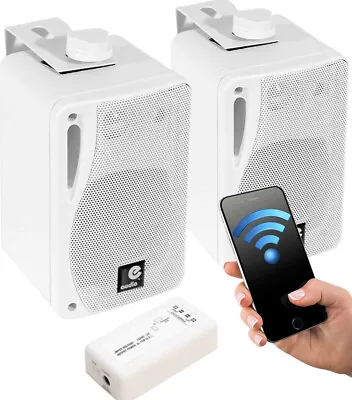 £52.99 • Buy Bluetooth Wall Speakers And Bluetooth Amplifier System Indoor Outdoor White