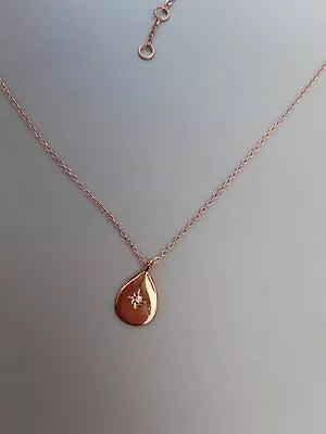 Accessorize Z Rose Gold Plated Teardrop Necklace • £3.50