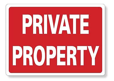 METAL SIGN E1 RED WHITE Private Property • £4.99