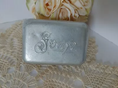 Antique Hinged Vintage Soap Box Made From Aluminum Inscribed “SOAP” • $29.95