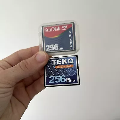 SanDisk 256MB And TEKQ 256mb Compact Flash Card CF CompactFlash Memory Card • $20.11