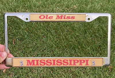 Vintage OLE MISS REBELS - UNIVERSITY OF MISSISSIPPI License Plate Frame Col Reb • $49.95