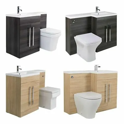 £412.97 • Buy Bathroom 1100mm L Shape Combination Suite Toilet, Vanity Unit & Basin All Colour