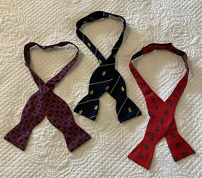 Vintage Lot Of 3 Silk Bow Ties Robert Talbott Lands End George L Good EUC • $30