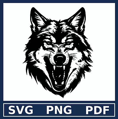 Wolf SVG PNG Vector Clip Art Animal Design Silhouette Digital Download Clipart • $0.99