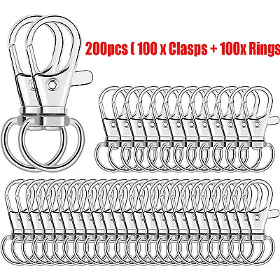 Swivel Snap Hooks With Key Ring Metal Swivel Lanyard Snap Clip Lobster Key Chain • $16.99