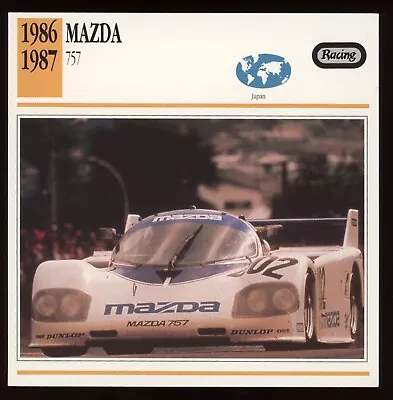 1986 1987  Mazda  757  Racing  Classic Cars Card • $4.95