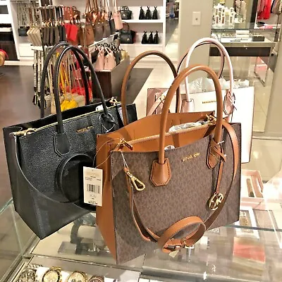 Michael Kors Women  Large Leather Or Pvc Satchel Shoulder Bag Tote Handbag Var. • $180