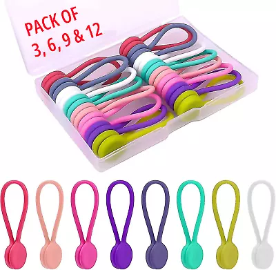 Magnetic Cable Ties Holder Assorted Coloured Headphone Cable Tidy Wire Organizer • £2.99