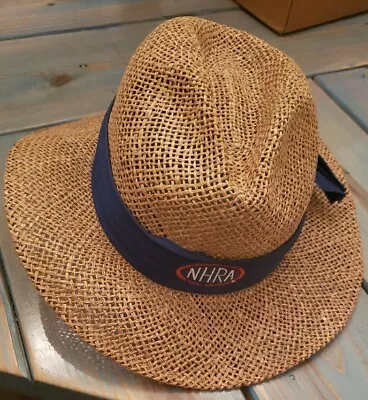 Vintage NHRA Drag Racing Woven Straw Panama Men’s Hat NHRA Blue Band One Size • $32.99