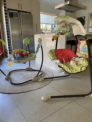 Baby Swing Seat And Matching Baby Exersaucer Activity Play Gym Jumper • $150