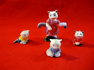 Marx Tinykins Fairy Tale Toy Figures From Mother Goose Mama Cat & Her 3 Kittens • $44