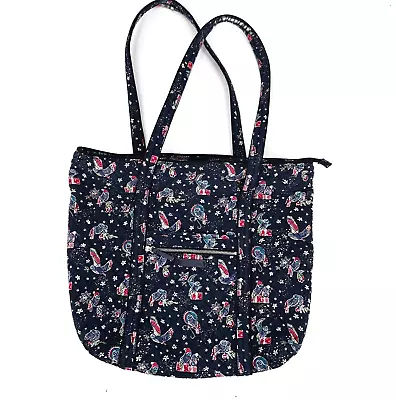 Vera Bradley Bright Quilted Tote Bag Zip Owls Large Pockets Travel Holiday • $24.99