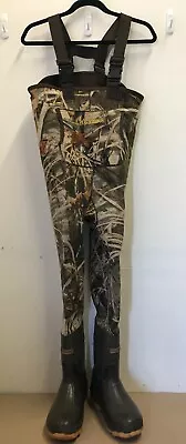Cabelas Camo Neoprene Insulated Chest Waders Advantage Max 4 - YOUTH Size 5 • $99.99