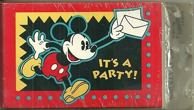 Vintage - DISNEY / MICKEY MOUSE Party Invitations - 8 Cards/envelopes - Gibson • $10